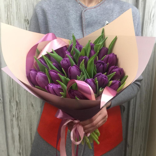 25 Фиолетовых Тюльпанов