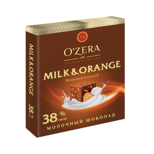 OZera, шоколад молочный Milk & Orange, 90 г