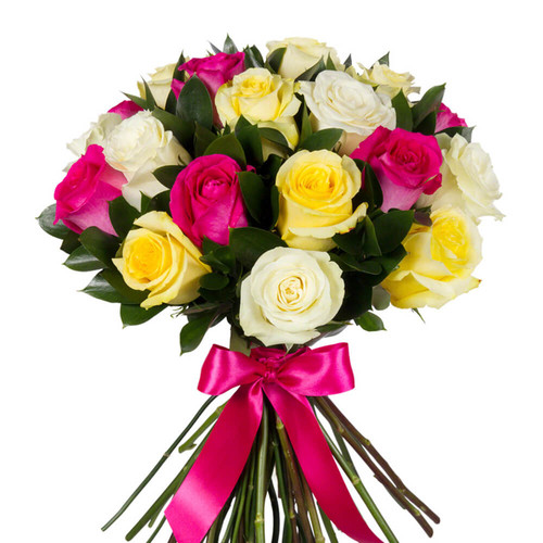 Букет из разноцветных роз 'Коктейль вдохновения'