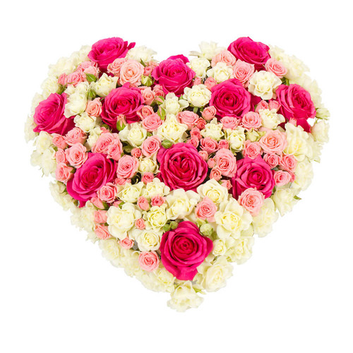 Букет из роз в сердце 'Признание в любви'